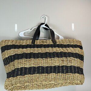 Magnolia Hearth and Hand Woven Straw tote, Large, w/leather handles